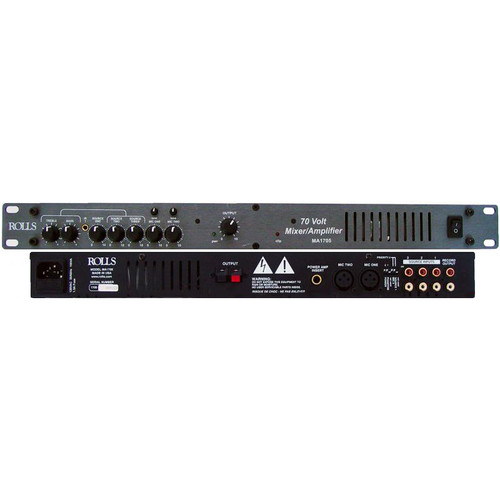 Conference Room Sound System with Ceiling Speaker Array Rolls MA1705 Mixer Amplifier and Shure Wireless System