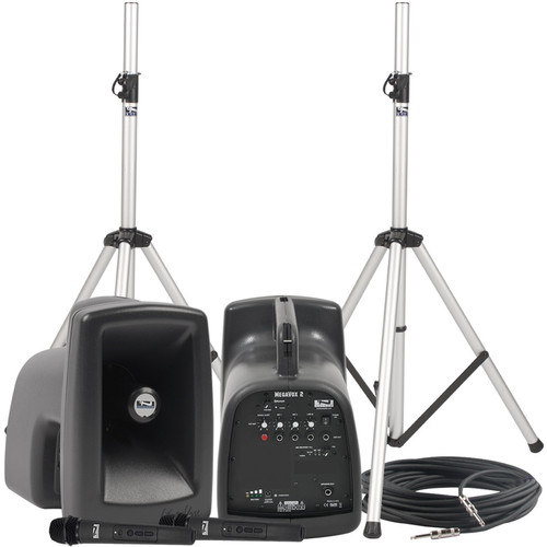 Anchor Audio MEGA-DP2 MegaVox 2 Deluxe Package Portable Sound System with Built-in Bluetooth, 2 Speakers and 2 Wireless Microphones (Discontinued - see MegaVox COMP 2)