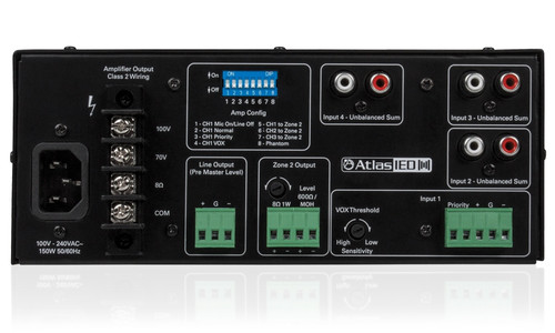Public Address Sound System with Indoor Outdoor AtlasIED Paging Loudspeaker and AtlasIED Mixer Amplifier