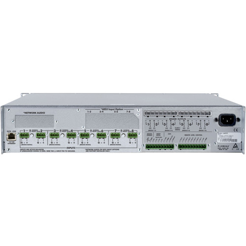 Ashly Audio ne8250.70pe Network-Enabled 8-Channel Power Amplifier 8 x 250W @ 70V with Protea DSP