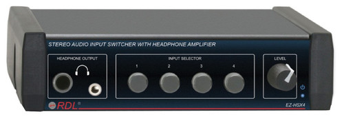 RDL EZ-HSX4 Stereo Audio Input Switcher with Headphone Amp