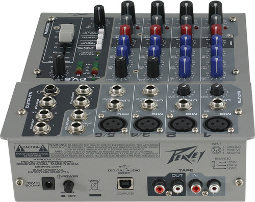 Peavey PV 6 USB 6 Channel Compact Mixer (Discontinued)