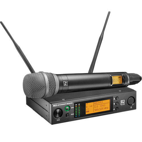 Electro-Voice RE3-RE520 UHF Handheld Wireless Mic System with RE520 Condenser Supercardioid Microphone