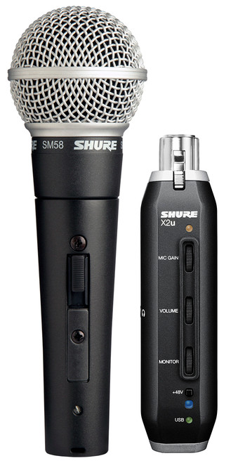 Shure SM58-X2U Dynamic Cardioid Microphone With USB Adapter (Discontinued)