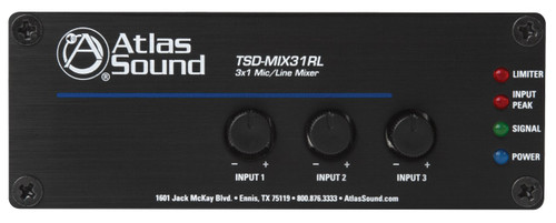 AtlasIED TSD-MIX31RL 3x1 Mic/Line Mixer