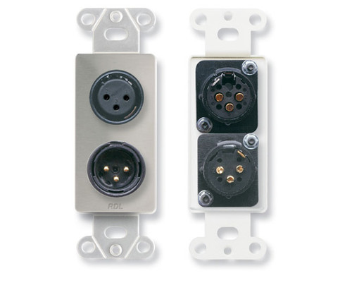RDL DS-XLR2 XLR 3-pin Female & 3-pin Male on Decora Wall Plate