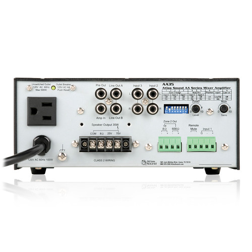 Wireless Classroom Sound System with Vector Ceiling Speaker Atlas Sound AA35 Mixer Amplifier and Shure Wireless Microphone