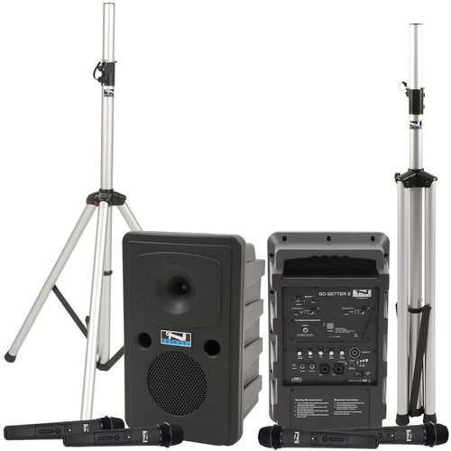 Anchor Audio Go Getter 2 AIR X4 Portable Dual Speaker Sound System with Bluetooth, AnchorAIR, AnchorLINK and 4 Wireless Microphones