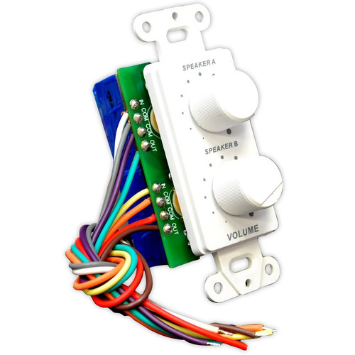 Pyle Audio PVCD15 In-Wall Right and Left Speaker Dual Knob Independent Volume Control Plate