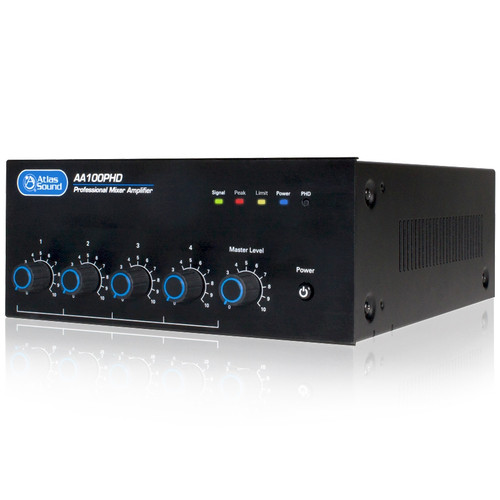 AtlasIED AA100PHD 4-Input 100W Mixer Amplifier with Automatic System Test (PHD)