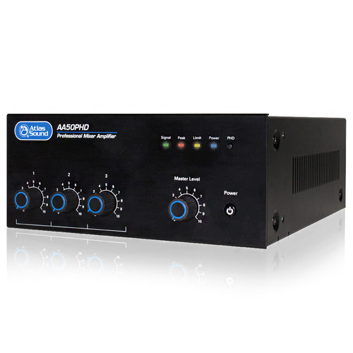 AtlasIED AA50PHD 4-Input 50W BGM Mixer Amplifier 25V/70.7V and 4 Ohm Outputs