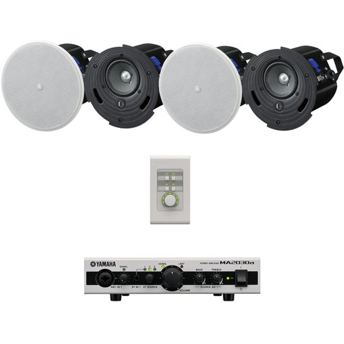 Yamaha Restaurant Sound System with 4 VXC4 In-Ceiling Speakers and MA2030a Mixer Amplifier