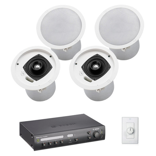 Restaurant Sound System with 4 Electro-Voice EVID C4.2 In-Ceiling Loudspeakers and Bosch PLENA Mixer Amplifier