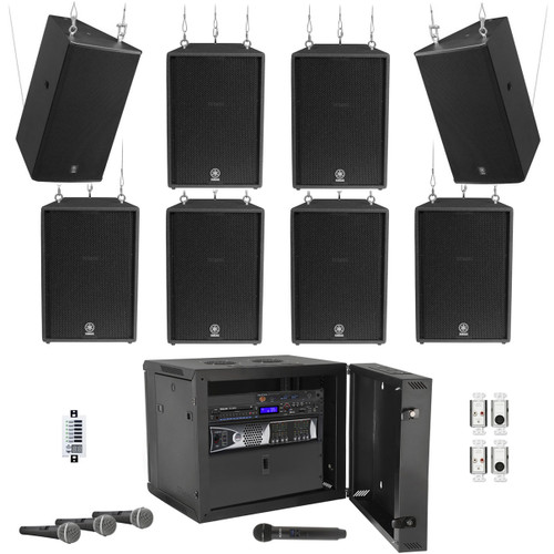 Yamaha Gymnasium Sound System with 8 C115VA Loudspeakers, Ashly PEMA 8250 Power Amplifier and Bluetooth Media Player
