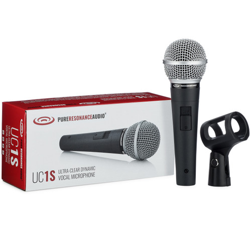 Pure Resonance Audio UC1S Ultra-Clear Dynamic Vocal Microphone with On/Off Switch