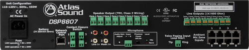 Atlas Sound DSP8807 Digital Controlled Sound Masking Processor (Discontinued)