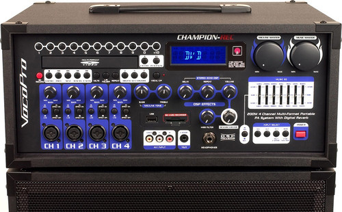 VocoPro CHAMPION-REC BASIC 4-Channel Multi-Format Portable PA System with Digital Recorder