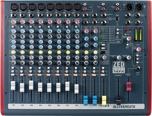 Allen & Heath ZED60-14FX Multipurpose Mixer with FX for Live Sound and Recording