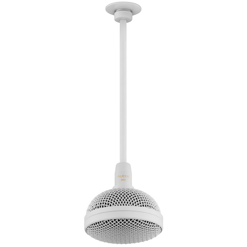 Audix M3W Tri-Element Pre-Polarized Condenser Hypercardioid Hanging Ceiling Microphone with 4' Cable - White