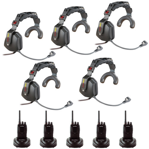 Eartec Scrambler 5-User SC-1000 2-Way Radio System with Ultra Single Inline PTT Headsets (Discontinued)