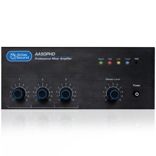 Retail Store Sound System with Vector Ceiling Speaker Atlas Sound AA50PHD Mixer Amplifier and Volume Control