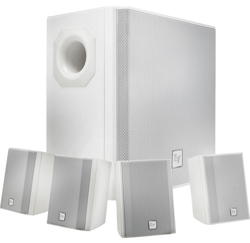 Electro-Voice EVID S44 Compact Full-Range Surface Mount Loudspeaker System with 4 EVID 2.1 Satellite Speakers and EVID 40 Subwoofer (Discontinued)