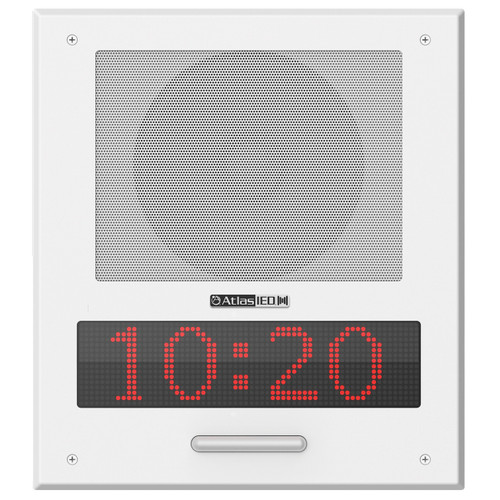 AtlasIED IP-8SCMF POE+ Indoor Wall Mount IP Endpoint Speaker with LED Display, Talkback Mic and LED Flashers