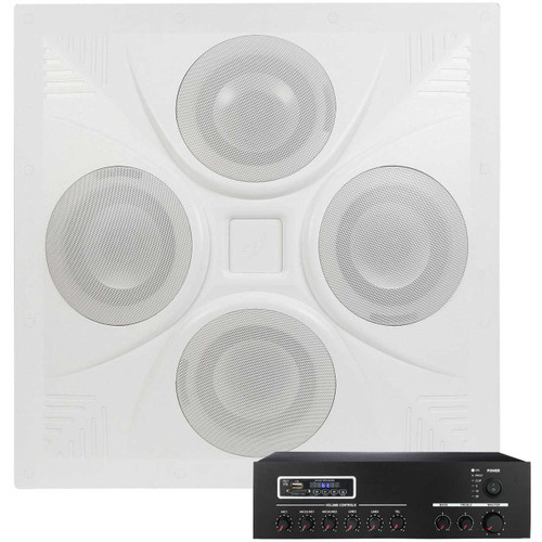 Retail Store and Restaurant Sound System with a Ceiling Speaker Array and MA30BT Bluetooth Mixer Amplifier