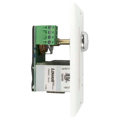 Lowell KL100-DW Keylock Series 100W Volume Control with Key Switch - White