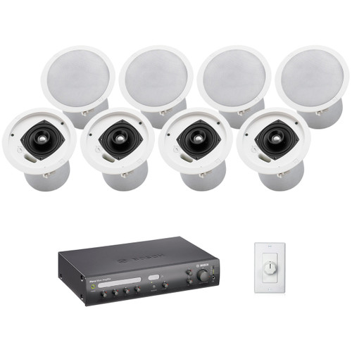 Restaurant Sound System with 8 Electro-Voice EVID C4.2 In-Ceiling Loudspeakers and Bosch PLENA Mixer Amplifier