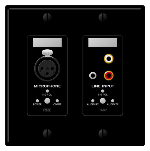 Rane RAD2 Wall Plate with 1 Microphone and 1 Line Input (Discontinued)