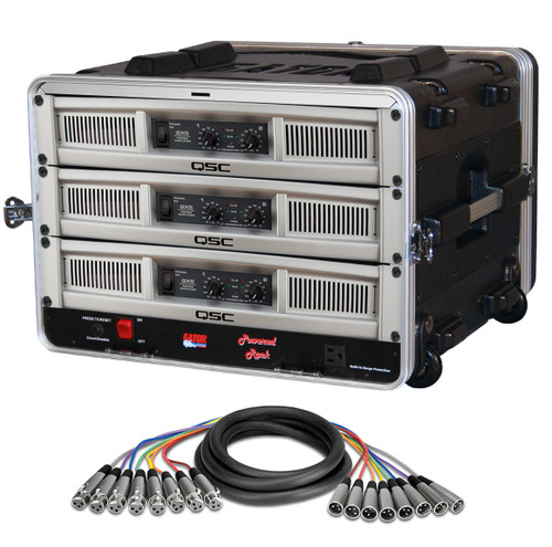 QSC Power Amplifier Rack Package with 3 GX5 and Gator Rolling Rack (Discontinued)