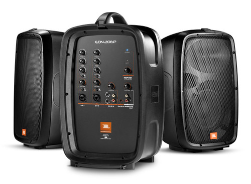 Portable Fitness Sound System with JBL EON206P PA and Shure Wireless Microphone System (Discontinued Components)