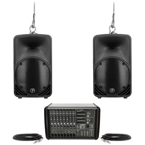 Church Sound System with 2 Mackie C200 Loudspeakers and PPM1008 8-Channel Powered Mixer (Discontinued Components)