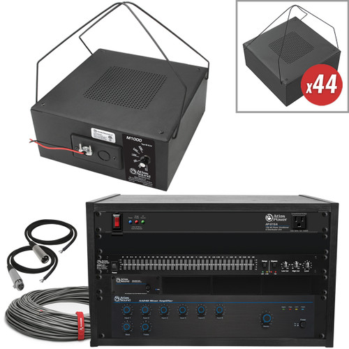 Office Sound Masking System with Atlas Sound Pendant Mount Speakers and White Noise Generator for up to 14000SF (Discontinued Components)