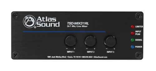 Retail Store Sound System with 4 QSC AcousticDesign Wall Mount Speakers Power Amplifier and Atlas Sound Mixer