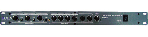 Auditorium and Cafeteria Sound System with 6 Ceiling Speaker Arrays Rolls Mixer Crown Amplifier and All-In-One Dual Wireless System