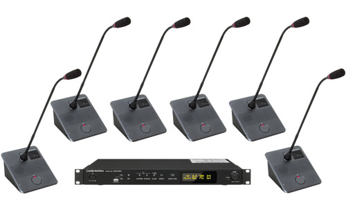 Audio-Technica ATUC-50 6 Person Digital Discussion System with Built-in WAV and MP3 Recorder