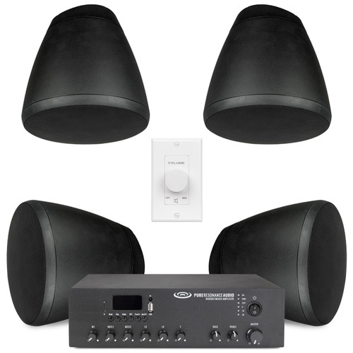 Restaurant Sound System with 4 SoundTube RS42-EZ Pendant Speakers and 60W Mixer Amplifier