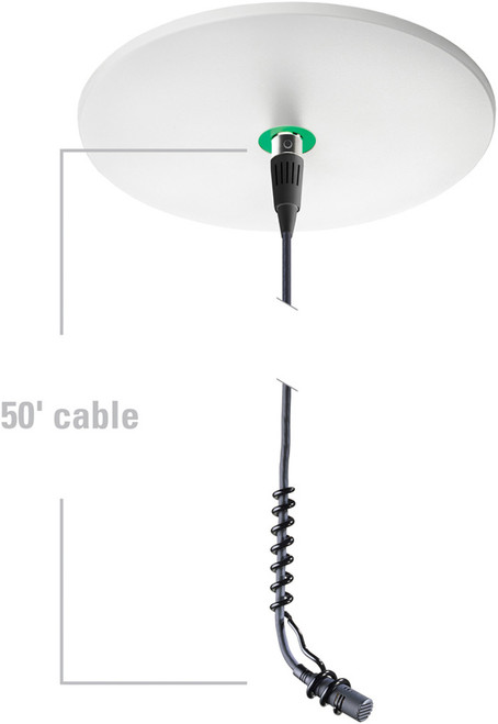 Audio-Technica ATND933aH Hypercardioid Condenser Hanging Microphone with Dante Network Output Power Module