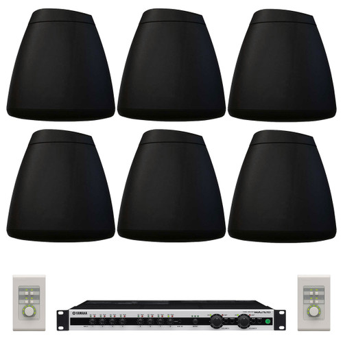 Restaurant Sound System with 6 SoundTube RS62-EZ Pendant Speakers and Yamaha MA2120 Mixer Amplifier