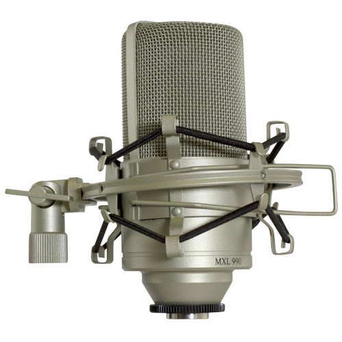 MXL 990 Condenser Microphone with Shockmount and Carrying Case - Champagne