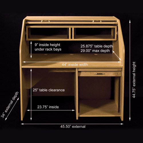 HSA HRSTD-II High Rise Standard Rolltop Desk
