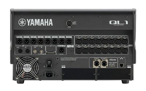 Auditorium Sound System with Yamaha QL1 Mixing Console 2 Bose Professional MA12 Line Array Speakers and Raxxess Chief Roll Top Desk