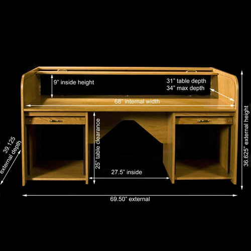 HSA SXEXT-II Super Extended Rolltop Desk