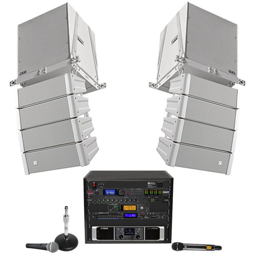 Gym Sound System with 2 TOA HX-5 Loudspeakers, Subwoofers, Bluetooth Media Player and 2 Microphones