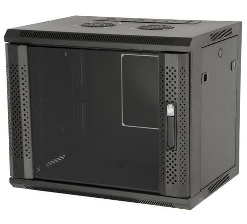 Gator GRW1009509 9U 17" Deep Fixed Wall Rack with Glass Door (Discontinued)