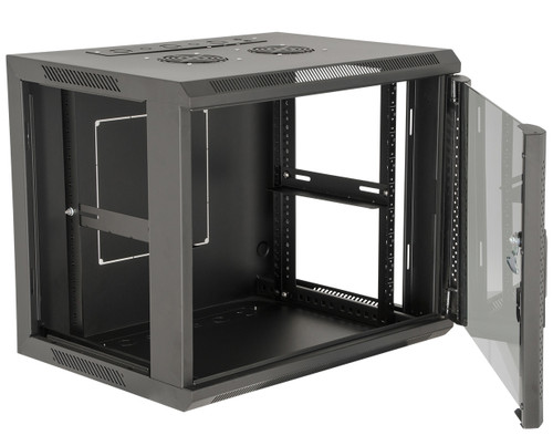 Gator GRW1009509 9U 17" Deep Fixed Wall Rack with Glass Door (Discontinued)