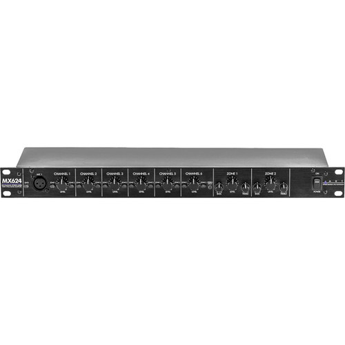 ART MX624 6-Channel Stereo Mixer with 2 Zone Outputs