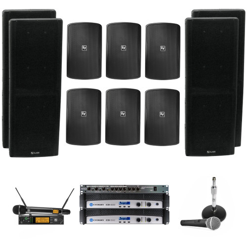 Gymnasium Sound System with 6 Electro-Voice ZXi Loudspeakers 4 SX Series Loudspeakers and Crown CDi Amplifiers